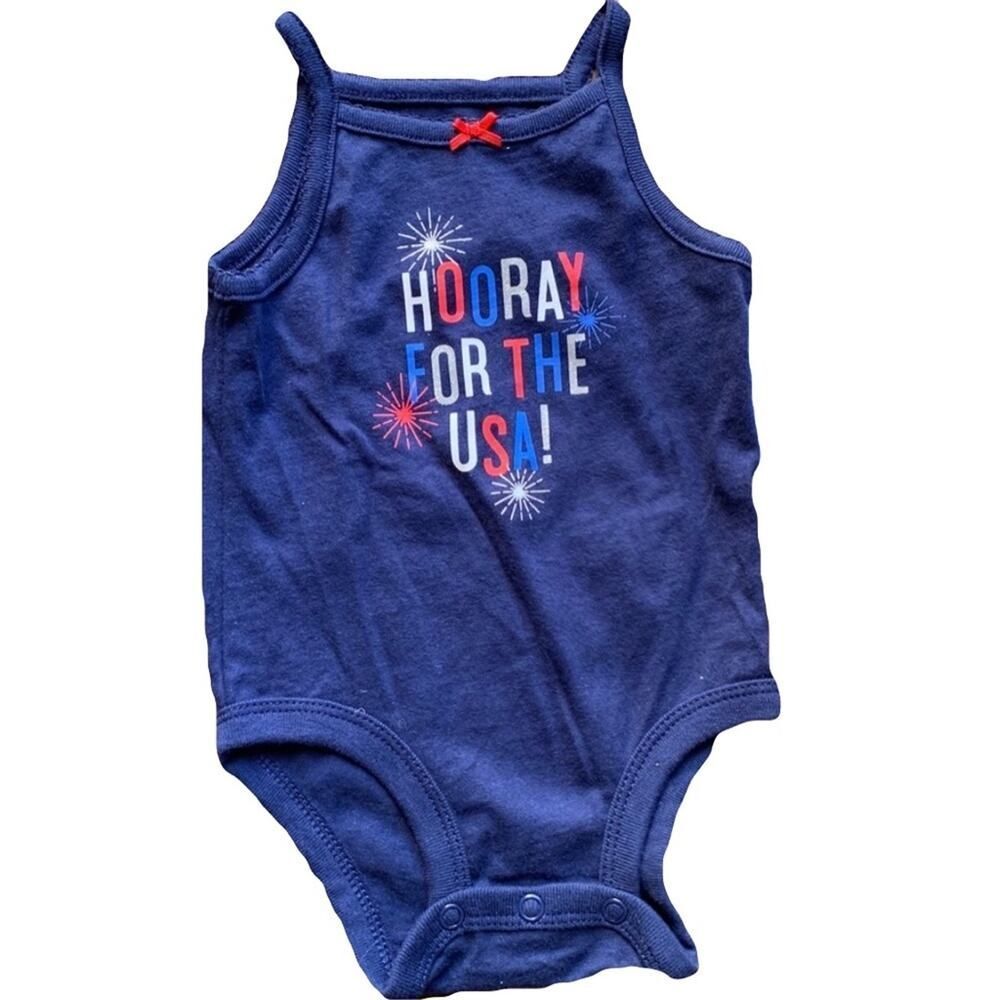 Carter's Navy Blue Sleeveless USA Graphic One-Piece Bodysuit